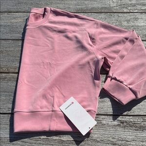 LULULEMON ‎ Peloton Softstreme Perfectly Oversized Cropped Crew size 12 NWT pink